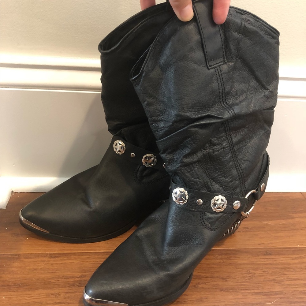 Women’s Dingo black leather slouch boot